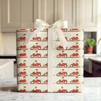 Vintage Racing Holiday Gift Wrap, Race Car Santa Wrapping Paper, Go Kart Santa Christmas Wrapping Paper, Retro Driver Wrapping Paper Roll
