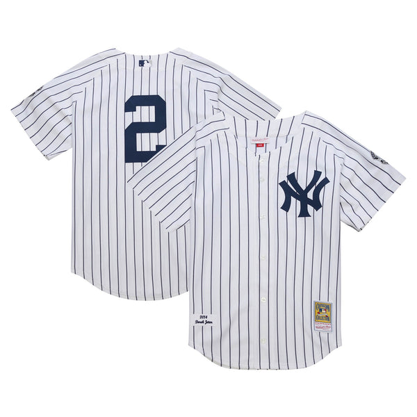 New York Yankees Derek Jeter White 2014 Cooperstown Collection Authentic Throwback Jersey