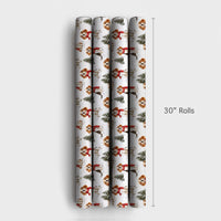 Festive Dog Holiday Wrapping Paper, Beagle Christmas Wrapping Paper, Winter Scarf Puppy Gift Wrap Roll, Beagle Gift Wrap, Dog Lover Present