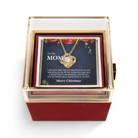 Mother Love Knot Necklace, Mom Love Knot Necklace, CZ Crystal Knot Pendant Necklace, Christmas Present for Mom from Son or Daughter