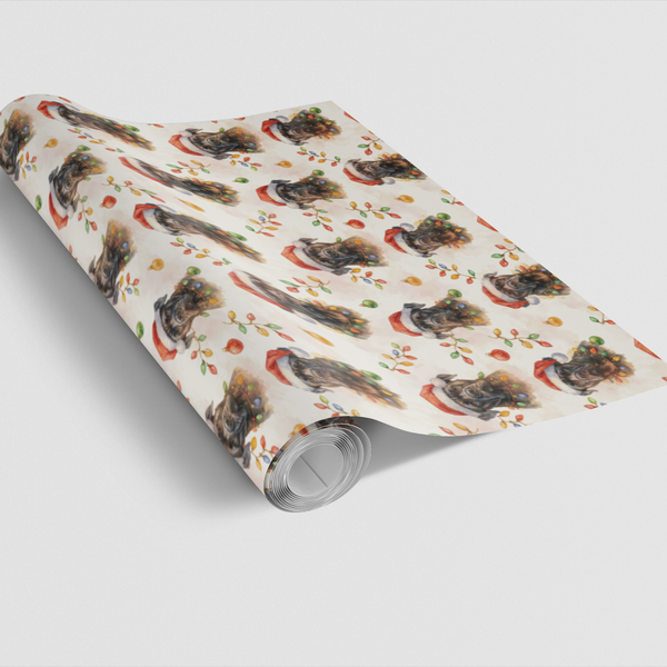 Festive Santa Hat Dog Gift Wrap, Cane Corso Christmas Wrapping Paper, Cane Corso Holiday Wrapping Paper, Dog Lover Xmas Prese