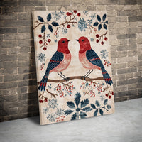 Rustic Red Bird Poster, Winter Cardinal Canvas Wall Art, Christmas Bird Canvas Art, Farmhouse Bird Wall Art, Nature Printable Download
