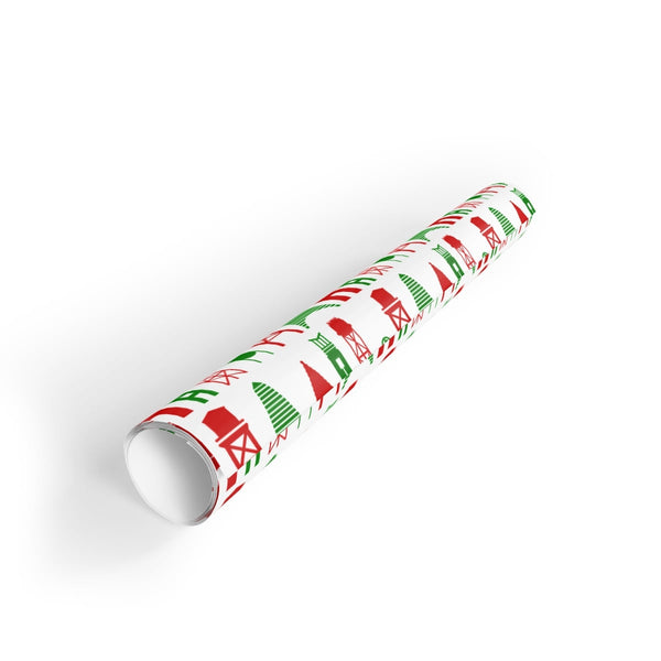 Missouri City Landmark Christmas Gift Wrap, St Louis Wrapping Paper, Midwest Skyline Wrapping Paper, Hometown Holiday Present