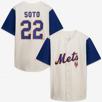 New York Mets Cream/Royal Big & Tall Two-Color Fashion Jersey