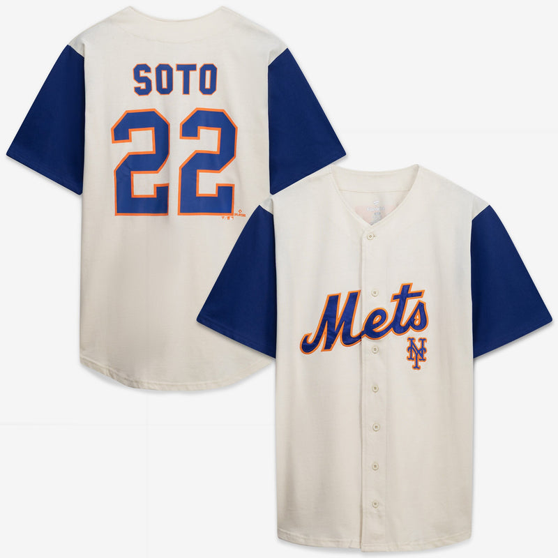 New York Mets Cream/Royal Big & Tall Two-Color Fashion Jersey