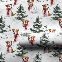 Watercolor Winter Dog Gift Wrap, Jack Russell Terrier Wrapping Paper, Festive Holiday Dog Wrapping Paper, Pet Lover Christmas Gift Wrap