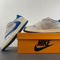 Low Top Sneakers, Royal Blue White Gray Colorway, Reverse Hook Design, Lace Up Design, Casual Gift for Sneaker Fans