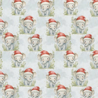 Watercolor Holiday Gift Wrap, Christmas Elephant Wrapping Paper, Adorable Elephant Gift Wrap Roll, Baby Animal Wrapping Paper, Xmas Gift Wrap