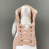 Mid Top Sneakers, White Pink Colorway, Lace Up Design, Casual Gift for Sneaker Fans