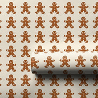 Holiday Cookie Gift Wrap, Gingerbread Man Wrapping Paper, Adorable Christmas Cookie Wrapping Paper, Whimsical Winter Holiday Wrapping Paper
