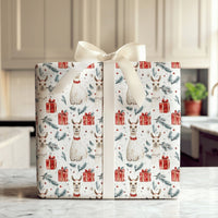 Adorable Watercolor Llama Gift Wrap, Christmas Llama Wrapping Paper, Festive Alpaca Llama Wrapping Paper, Winter Holiday Animal Present Wrap