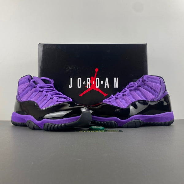 Retro High Top Sneakers, Black Purple Colorway, Leather Footwear, Lace Up Design, Casual Gift for Sneaker Fans