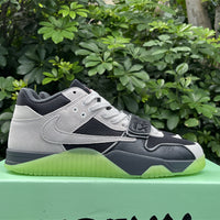 Mid Top Sneakers, Black Green Colorway, Glow in the Dark Detail, Lace Up Design, Casual Gift for Sneaker Fans