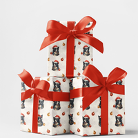 Santa Hat Dog Wrapping Paper, Border Collie Christmas Wrapping Paper, Collie Holiday Gift Wrap, Dog Lover Wrapping Paper, Xmas Present Paper
