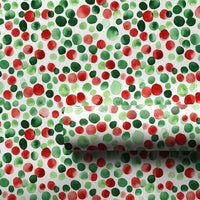 Red and Green Gift Wrap, Polka Dot Christmas Wrapping Paper, Watercolor Holiday Wrapping Paper, Festive Gift Wrap Roll, Xmas Present Paper