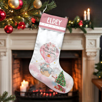 Baby First Christmas Stocking, Personalized Baby Elephant Christmas Stocking, Custom Name Holiday Stocking, Adorable Nursery Christmas Stocking