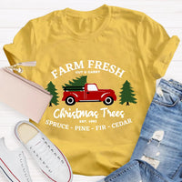Vintage Botanical Holiday Graphic Tee, Farm Fresh Christmas Tree Teacher T-Shirt, Winter Christmas Shirt, Teacher Present