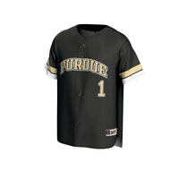 #1 Purdue Boilermakers Lightweight Collegiate Baseball Fashion Jersey - Black