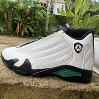 Mid Top Sneakers, White Black Green Colorway, Lace Up Design, Casual Gift for Sneaker Fans