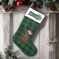 Buffalo Plaid Holiday Stocking, Personalized Cat Christmas Stocking, Custom Pet Name Christmas Stocking, Adorable Cat Lover Xmas Stocking Decor