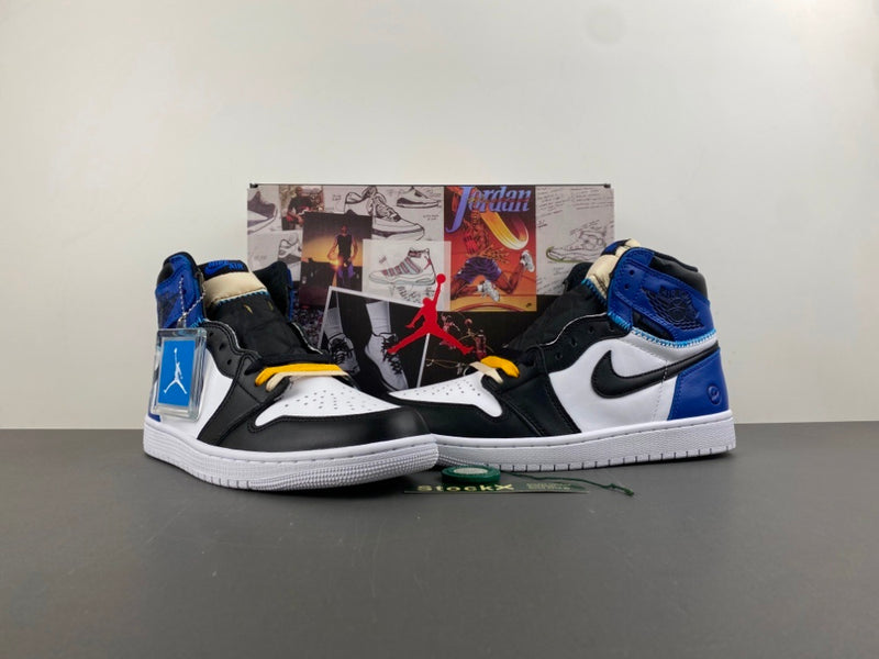 High Top Sneakers, White Black Blue Colorway, Lace Up Design, Casual Gift for Sneaker Fans