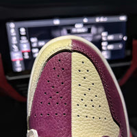 Mid Top Sneakers, Burgundy Khaki Colorway, Mismatched Colorway, Lace Up Design, Casual Gift for Sneaker Fans
