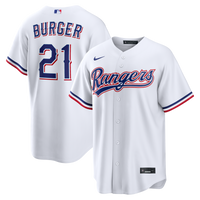Texas Rangers Jake Burger White Home Replica Jersey
