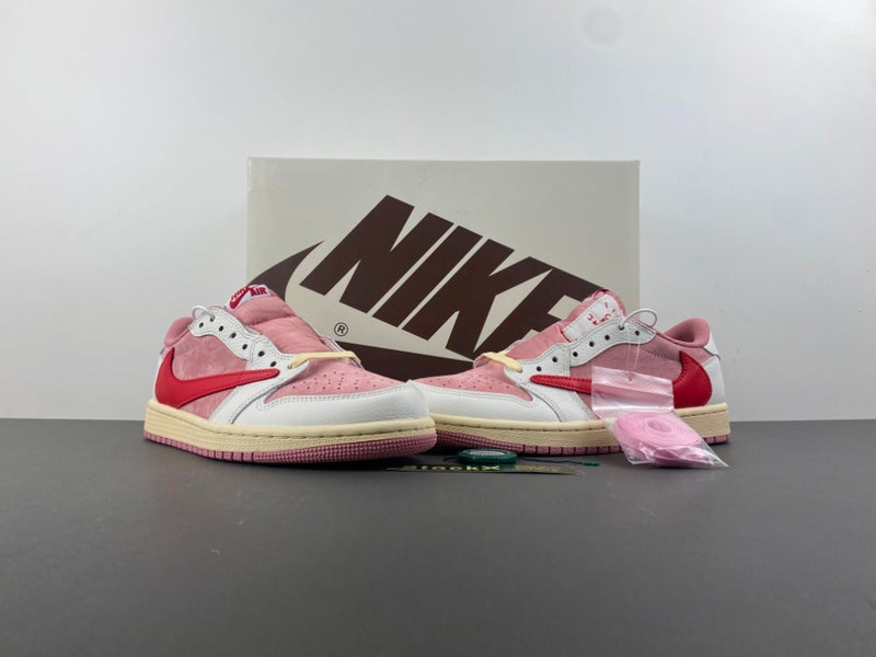 Low Top Sneakers, White Red Pink Colorway, Reverse Hook Design, Lace Up Design, Casual Gift for Sneaker Fans