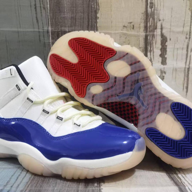 High Top Sneakers, Blue White Red Colorway, Lace Up Design, Casual Gift for Sneaker Fans