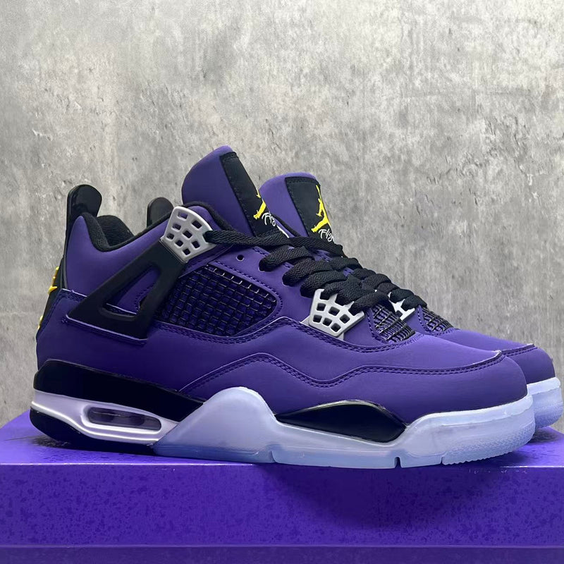 Mid Top Sneakers, Purple Black Colorway, Lace Up Design, Casual Gift for Sneaker Fans