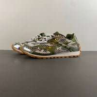 Low Top Sneakers, White Green Colorway, Lace Up Design, Casual Gift for Sneaker Fans