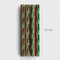 Modern Watercolor Holiday Gift Wrap, Abstract Brushstroke Christmas Wrapping Paper, Festive Stripe Wrapping Paper, Elegant Gift Wrap Roll