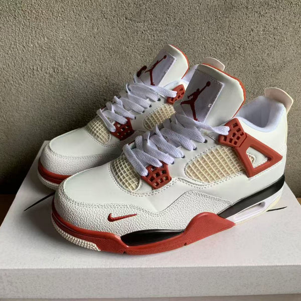 Mid Top Sneakers, Beige Red Colorway, Lace Up Design, Casual Gift for Sneaker Fans