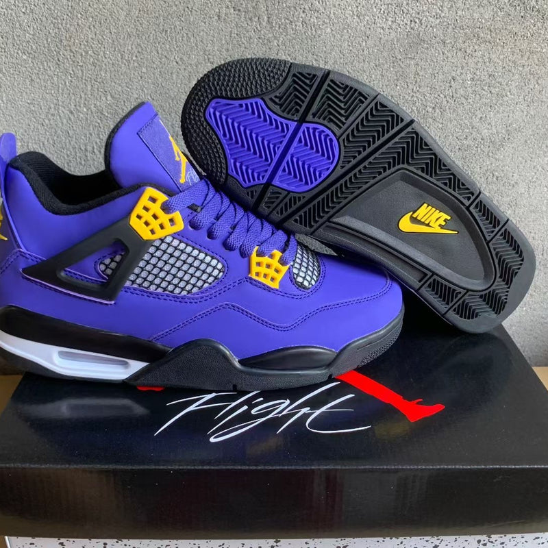 Low Top Sneakers, Purple Black Yellow Colorway, Lace Up Design, Casual Gift for Sneaker Fans