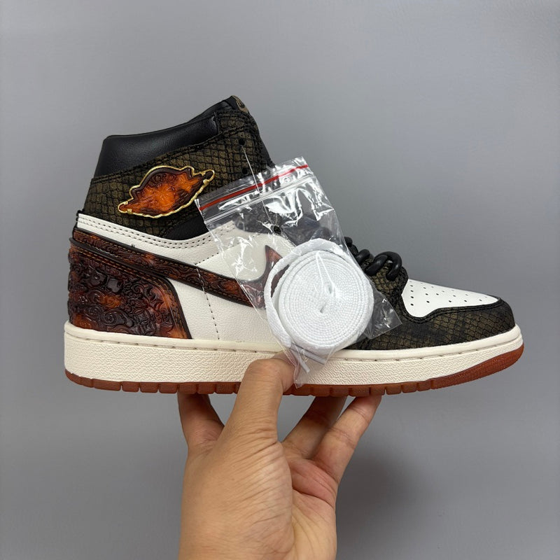 High Top Sneakers, Brown White Colorway, Lace Up Design, Casual Gift for Sneaker Fans