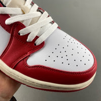 Low Top Sneakers, White Black Red Colorway, Lace Up Design, Casual Gift for Sneaker Fans