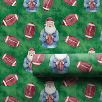 American Football Santa Wrapping Paper, Santa Football Christmas Wrapping Paper, Sports Holiday Wrapping Paper, Game Day Winter Gift Wrap