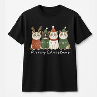 Adorable Kittens in Sweaters Tee, Meowy Christmas Cat T-Shirt, Humorous Winter Cat Lover T-Shirt, Festive Graphic Cat Shirt, Pet Owner Xmas Present