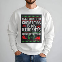 Math Humor Holiday Crewneck, Humorous 6-7 Math Teacher Christmas Sweatshirt, Educator Xmas Sweatshirt, School Teacher Graphic Pullover Present