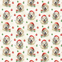 Santa Dog Gift Wrap, Golden Retriever Christmas Wrapping Paper, Golden Retriever Wrapping Paper, Xmas Present Wrap, Dog Lover Gift Wrap