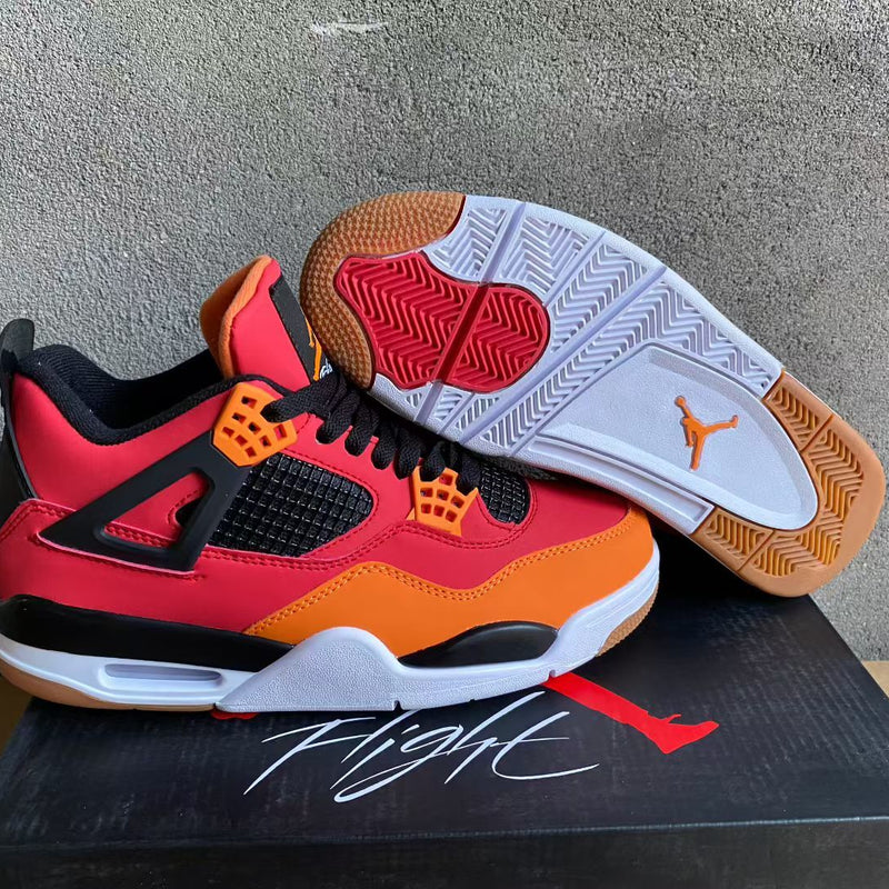 Mid Top Sneakers, Red Orange Colorway, Lace Up Design, Casual Gift for Sneaker Fans