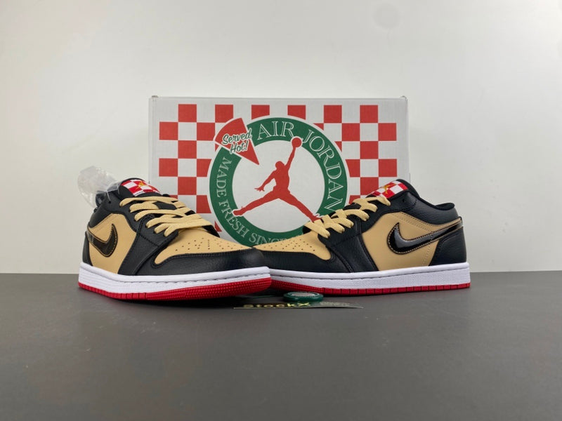 Low Top Sneakers, Black Red Brown Colorway, Lace Up Design, Casual Gift for Sneaker Fans