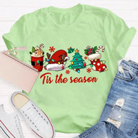 Festive Holiday Graphic Tee, Christmas Tree Santa Hat T-Shirt, Adorable Merry Christmas Winter Shirt, Family Holiday Apparel for Men Women