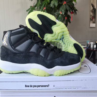 High Top Sneakers, Neon Green Black Colorway, Glow in the Dark Detail, Lace Up Design, Casual Gift for Sneaker Fans