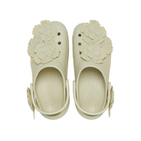Platform Lace Floral Clogs - Bone