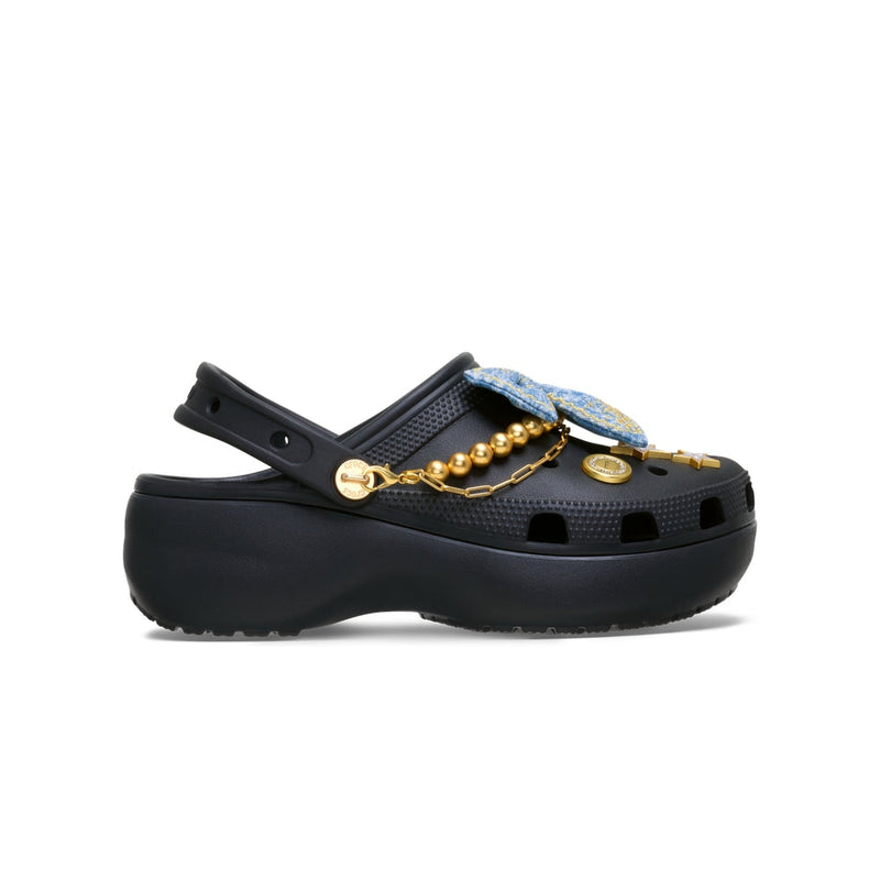 Platform Denim Clogs - Black
