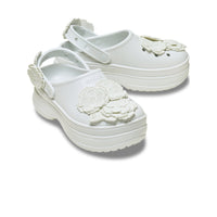 Classic Stacked Lace Floral Clogs - Moonlight