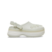 Stacked Translucent Floral Clogs - Linen