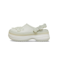 Stacked Translucent Floral Clogs - Linen