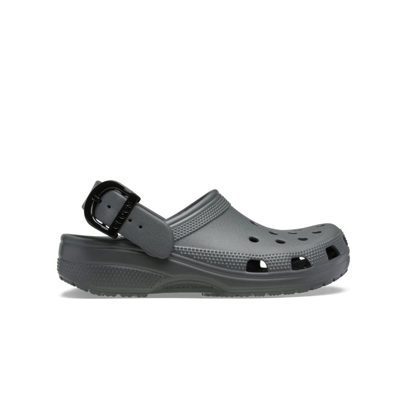 Classic Enamel Buckle Clogs - Carbon